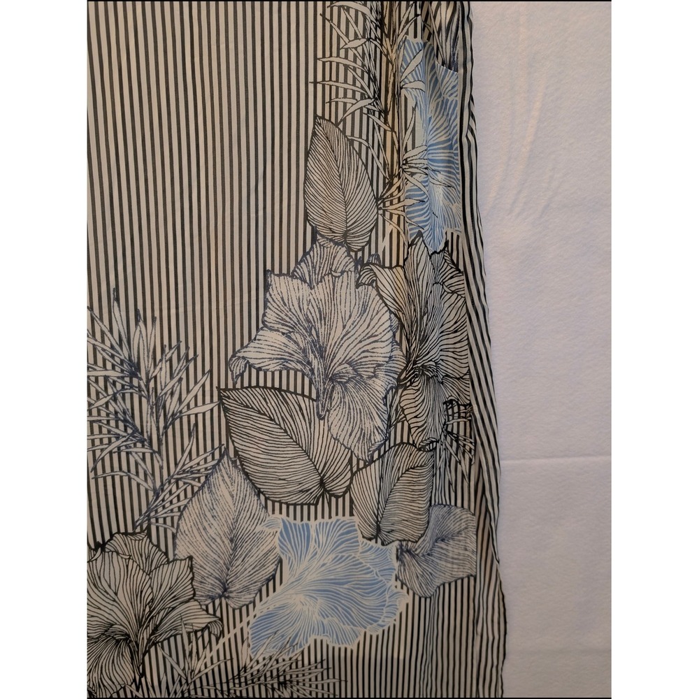 Vince Camuto Womens Striped Floral Sleeveless Maxi Dress Black White Blue Large - Picture 6 of 11